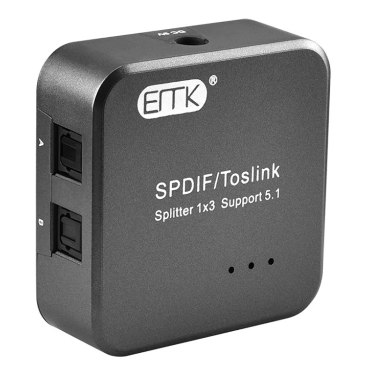 Norvo | EMK 1 Inngang 3 Utgang Digital Optisk Lyd SPDIF Toslink Splitter Adapter (Sølvgrå)