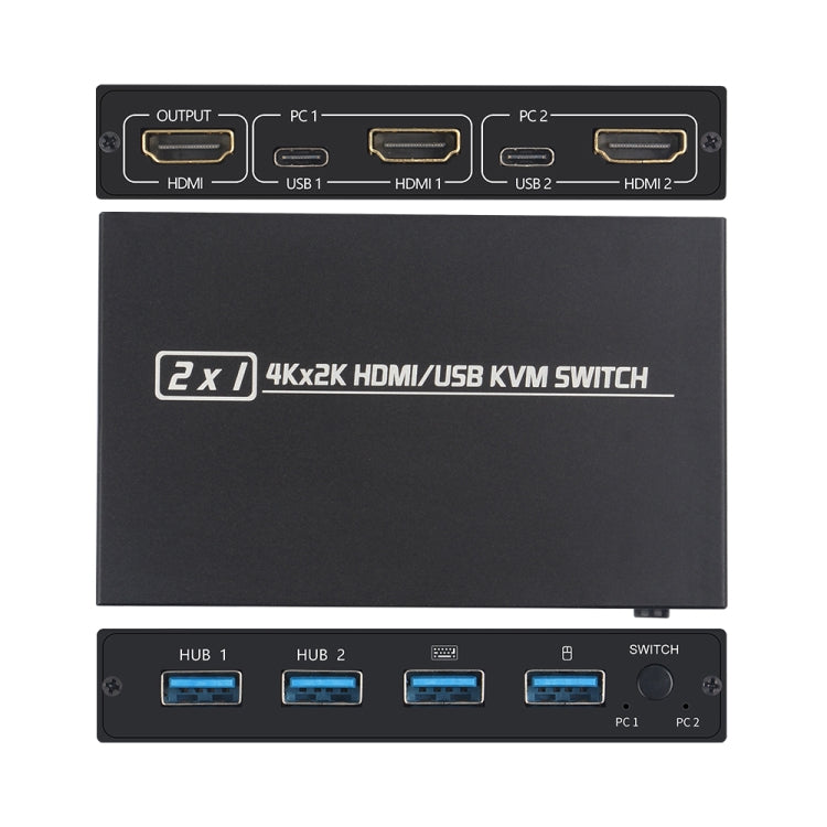 Norvo | AM-KVM201CL 2x1 4Kx2K HDMI / USB / KVM-bryter