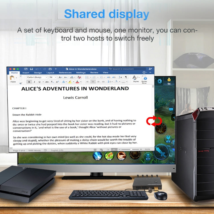 Norvo | AM-KVM201CL 2x1 4Kx2K HDMI / USB / KVM-bryter