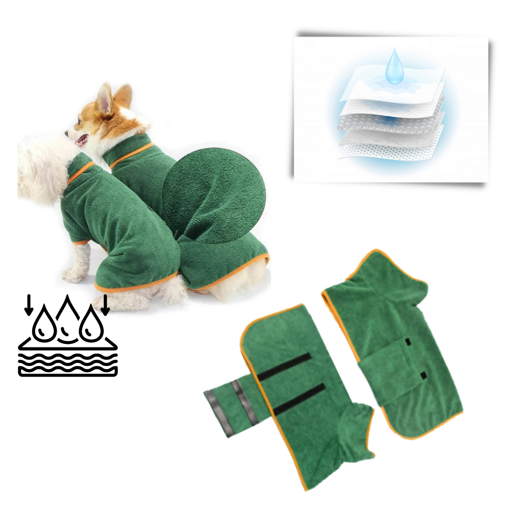 Superabsorberende badekåpe for kjæledyr