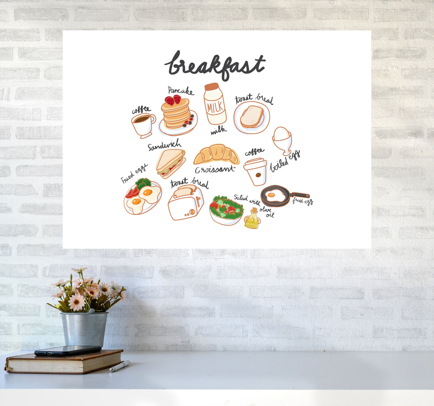 Norvo | Frokostkolleksjon Landskap Moderne Trykk, Rammet Kjøkkenveggkunst