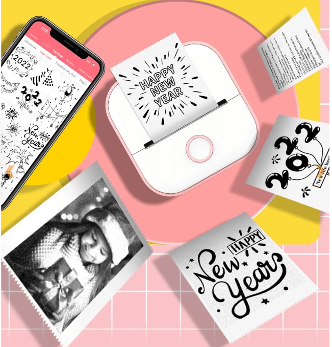 Norvo | Pixly Pocket Printer | Bærbar Mini Termisk Skriver | Trådløs Bluetooth Skriver | Blekkfri Fotoprinter for Smartphone