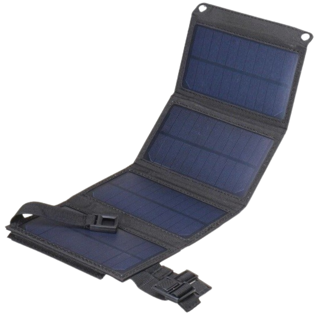 Bærbar solcellelader med USB-port