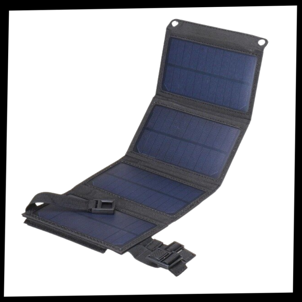 Bærbar solcellelader med USB-port