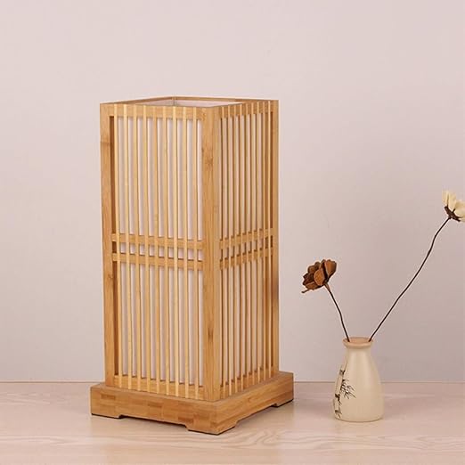 Tatami Japansk Nattbordlampe med Tre Bamboo Skjerm | Norvo