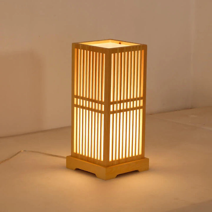 Tatami Japansk Nattbordlampe med Tre Bamboo Skjerm | Norvo