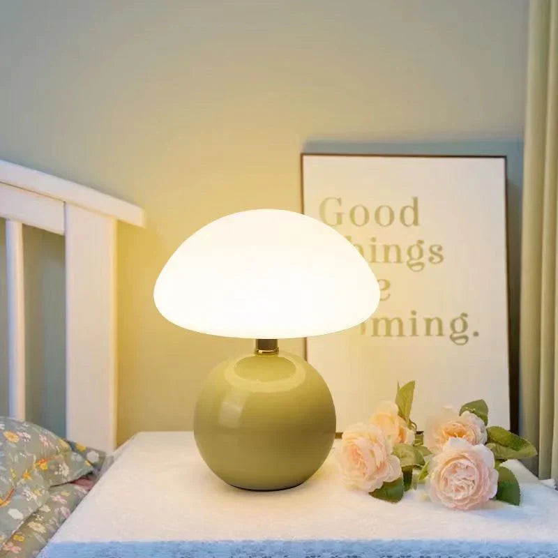 Norvo | Krem Sopp Lampe - Fransk Vintage Lampe