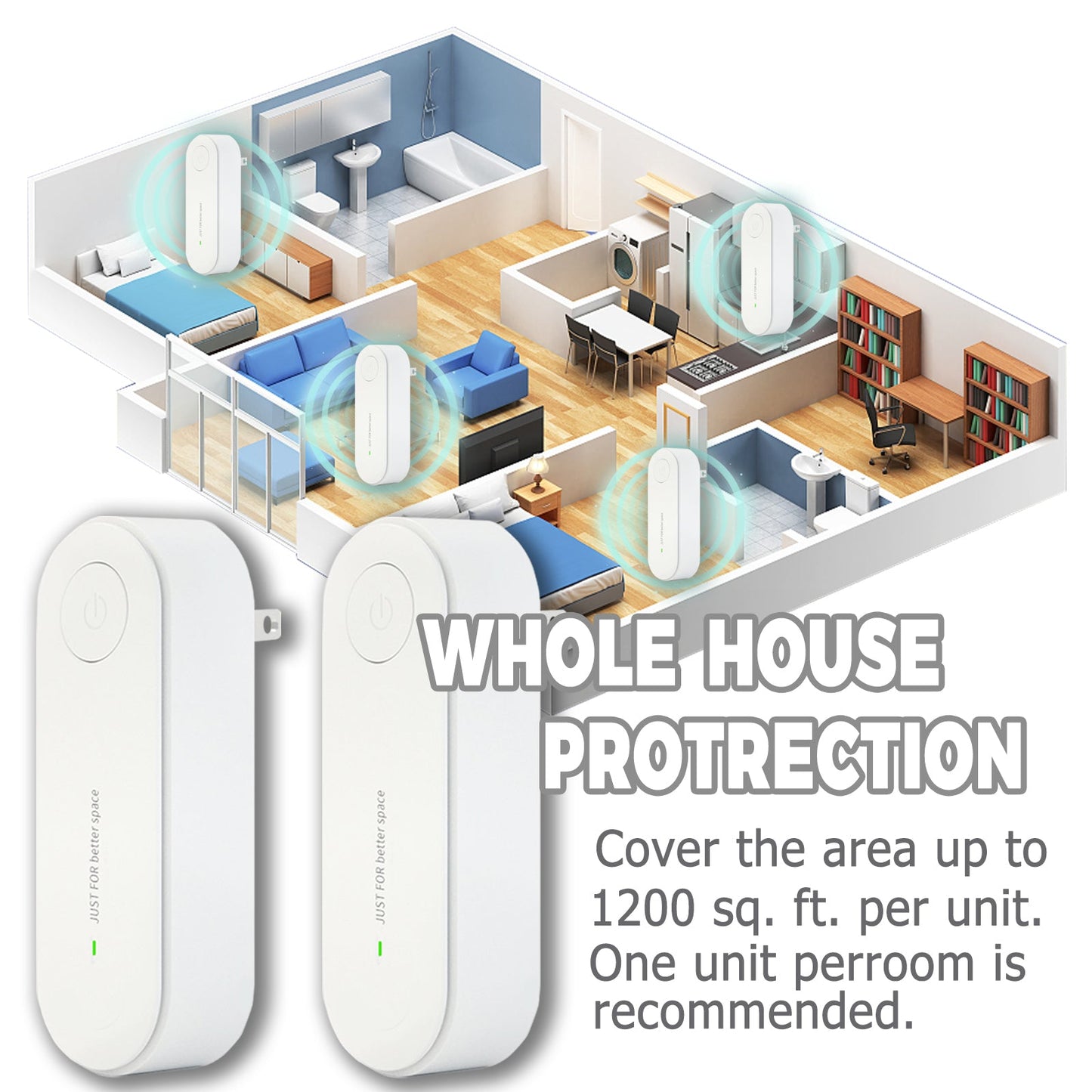 Norvo | Pakke med 2 Ultralyd Insektavvisende Plugg-in Myggavvisende