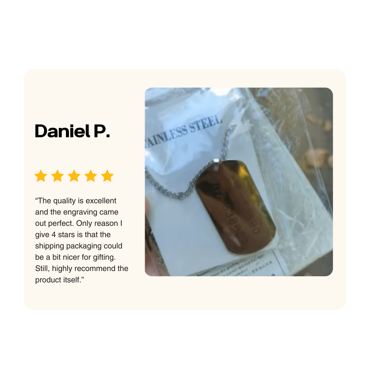 Norvo | Rustfritt Stål Hundebånd med Gravering for Menn