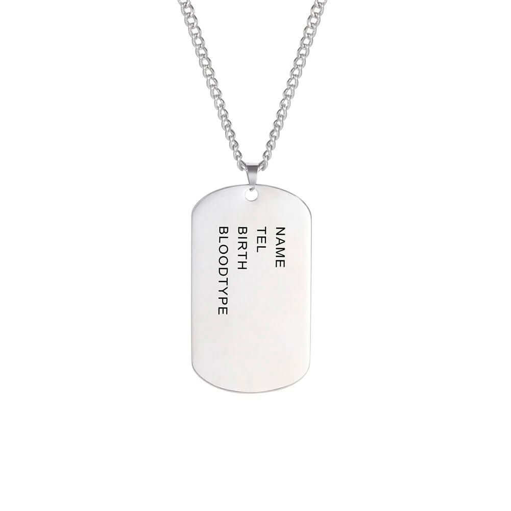 Norvo | Rustfritt Stål Hundebånd med Gravering for Menn