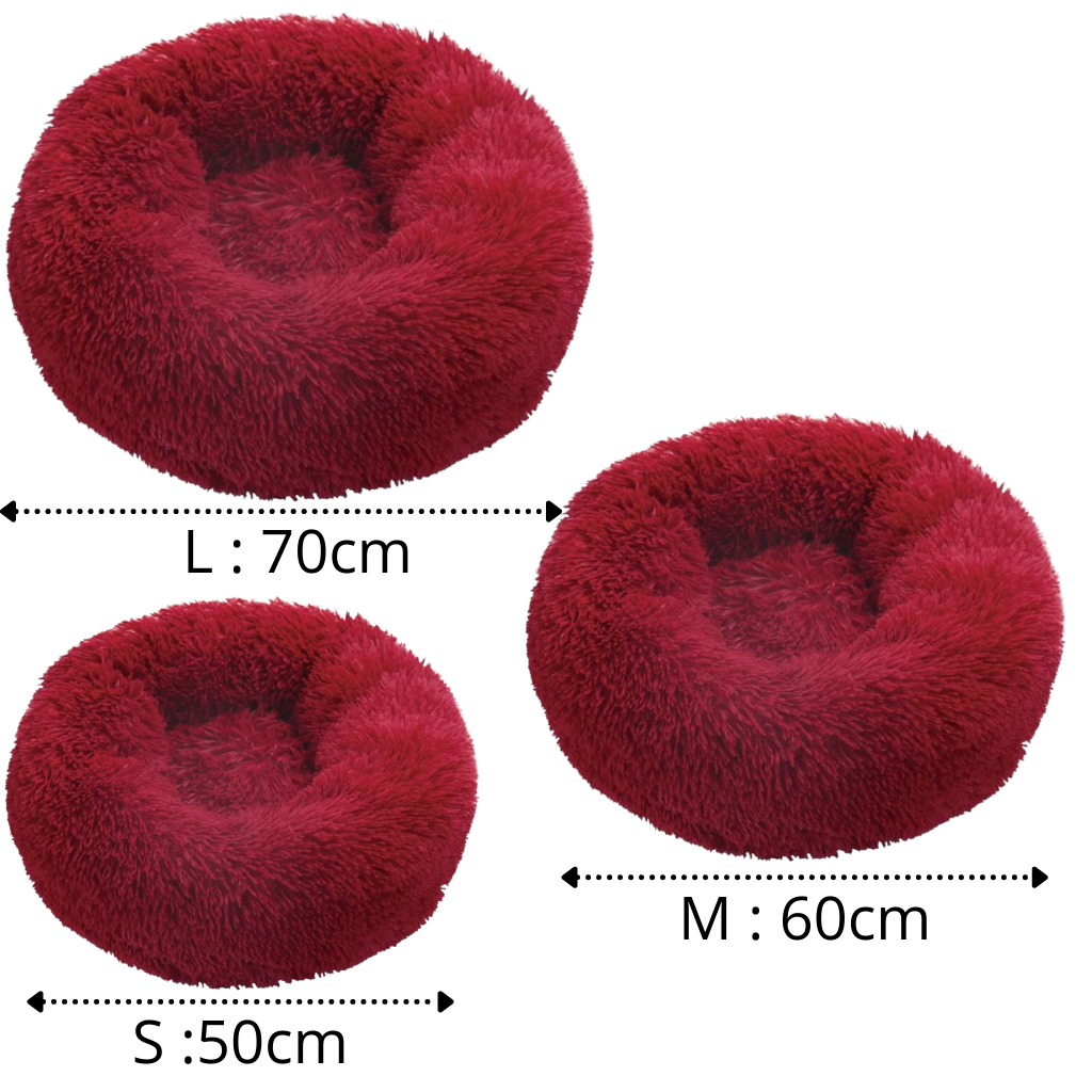 Smultring kjæledyrseng i fluffy plysj