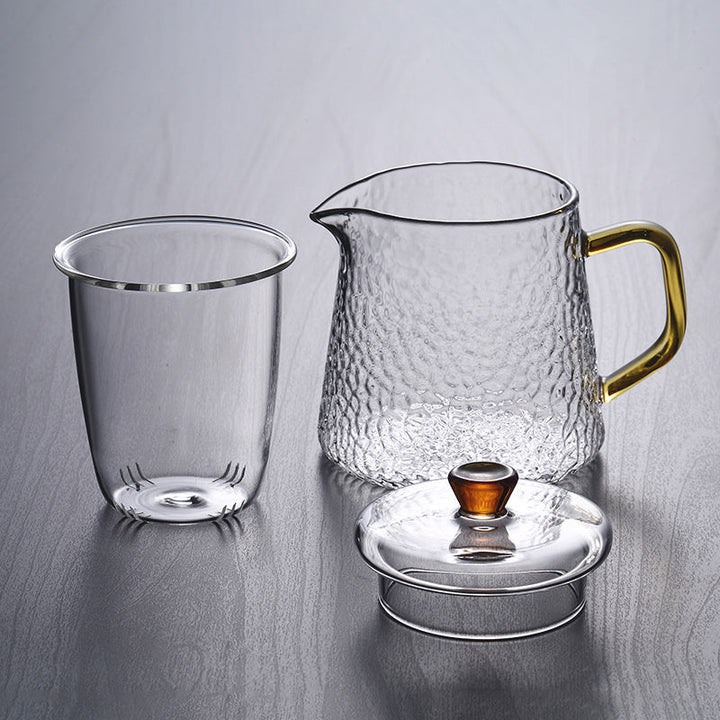 Norvo | Pindefang Glass Teapot with Infuser | Håndlaget varmebestandig tekanne med gyllen håndtak