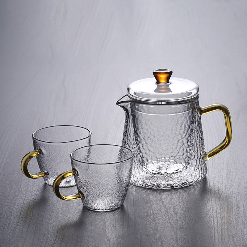 Norvo | Pindefang Glass Teapot with Infuser | Håndlaget varmebestandig tekanne med gyllen håndtak