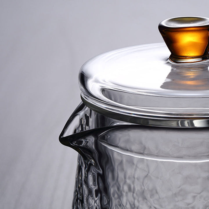 Norvo | Pindefang Glass Teapot with Infuser | Håndlaget varmebestandig tekanne med gyllen håndtak