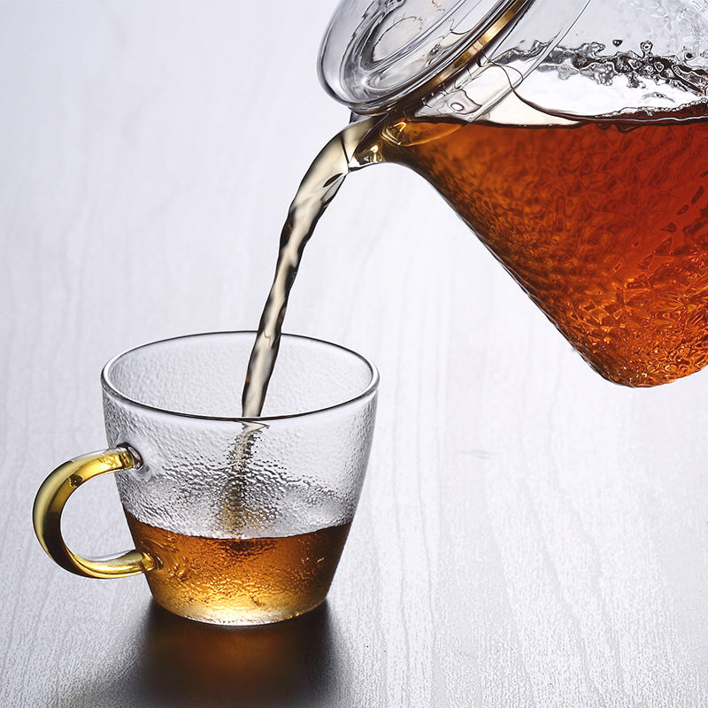 Norvo | Pindefang Glass Teapot with Infuser | Håndlaget varmebestandig tekanne med gyllen håndtak