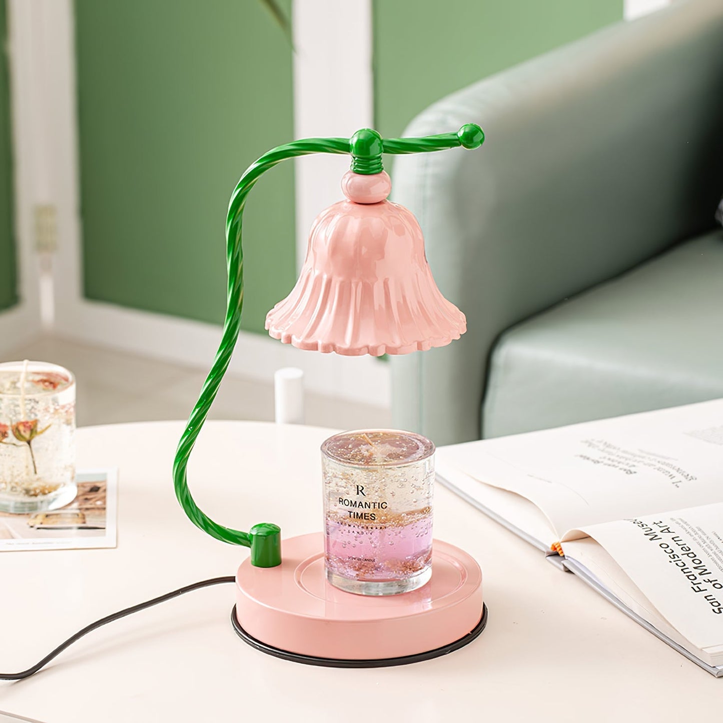Norvo | BloomAura – Sjarmerende Rosa Glassbordlampe