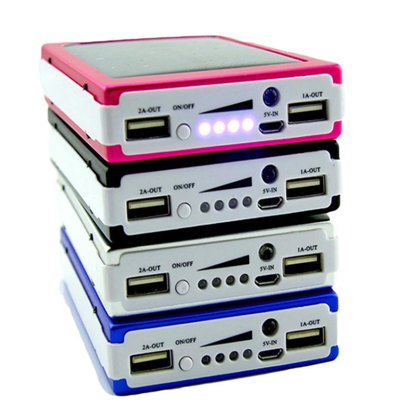 Norvo | Bærbar 5x18650 Powerbank Pover Power Bank 18650 Solenergi Power Bank Hylster DIY Boks Dual USB Kit Telefonlader Lommelykt