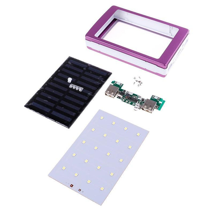 Norvo | Bærbar 5x18650 Powerbank Pover Power Bank 18650 Solenergi Power Bank Hylster DIY Boks Dual USB Kit Telefonlader Lommelykt