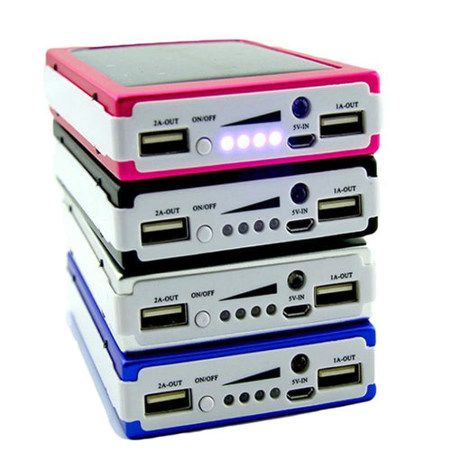 Norvo | Bærbar 5x18650 Powerbank Pover Power Bank 18650 Solenergi Power Bank Hylster DIY Boks Dual USB Kit Telefonlader Lommelykt