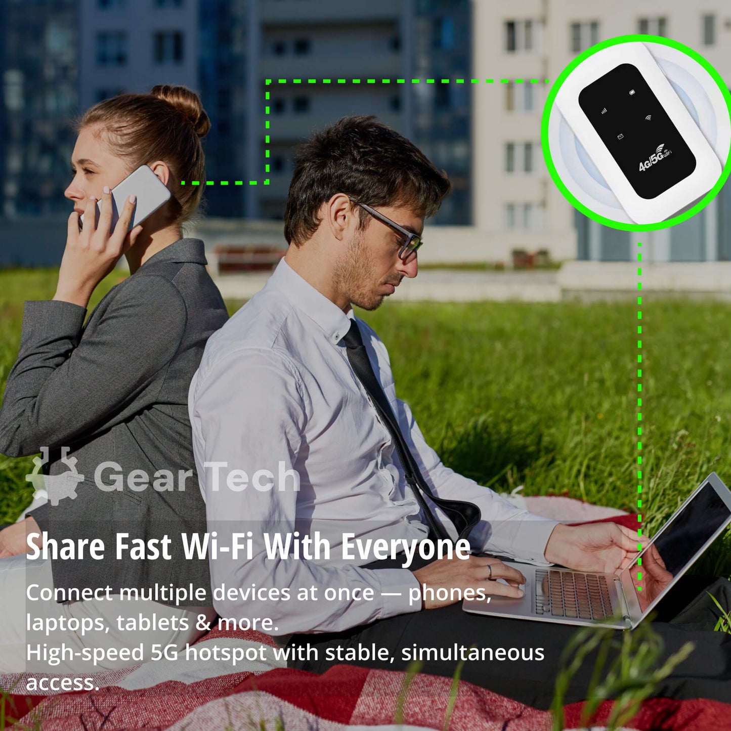 Norvo | Bærbar 5G Wi-Fi-ruter | Sikker, høyhastighetsforbindelse for reise og hjemmebruk