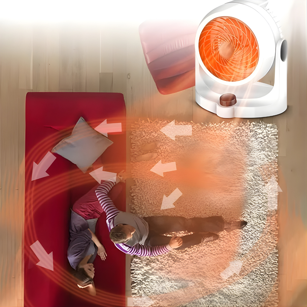 Norvo | Bærbar Elektrisk Romoppvarmer Vifte Stille Luftsirkulasjon