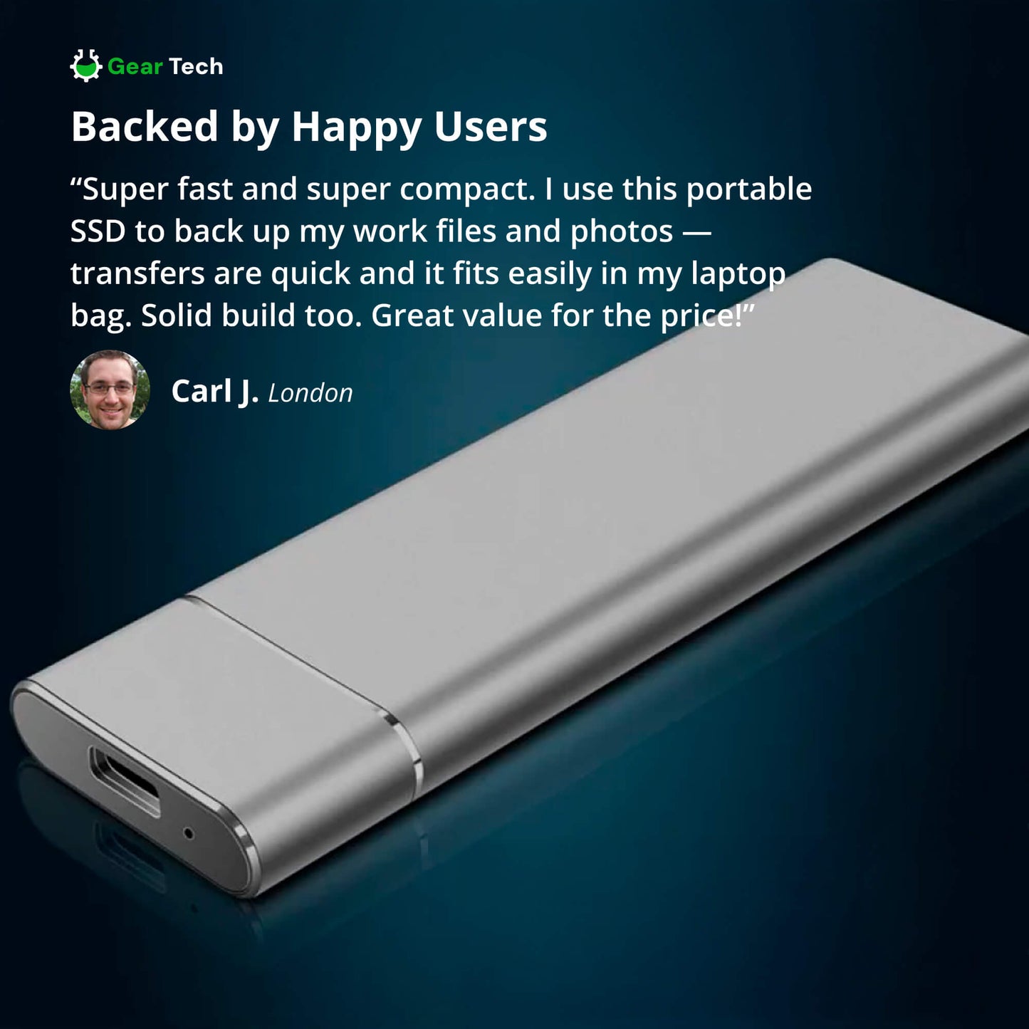 Norvo | Bærbar SSD for stor lagring – 5TB ekstern harddisk med lynrask overføringshastighet