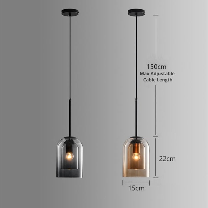 Dobbel glasspendellampe Norvo