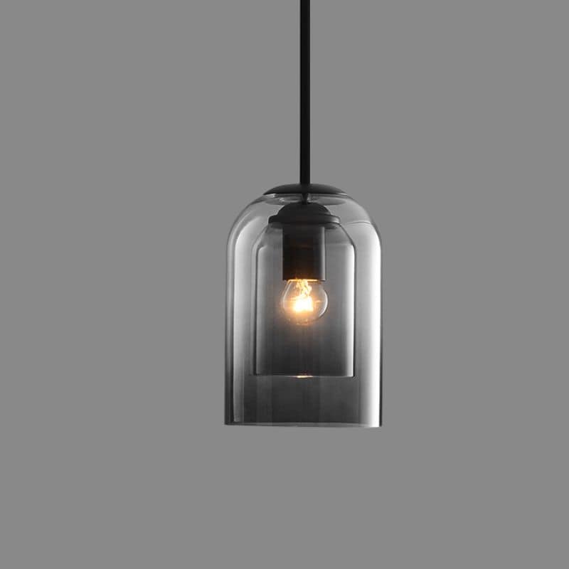 Norvo | Mica Mid-Century Pendellampe – Dobbel Glasskjerm med Jernfittings