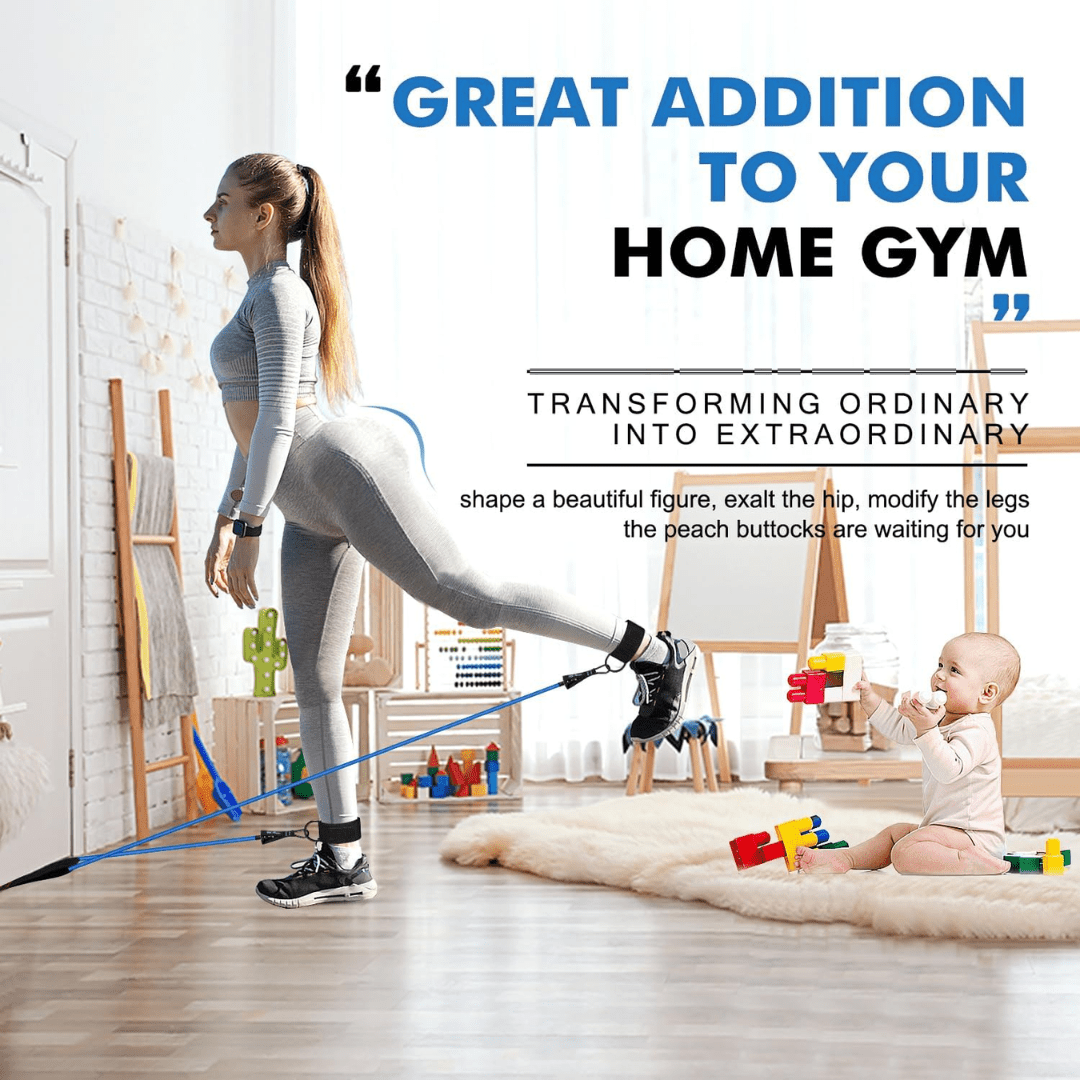 Norvo | Motstandsbåndsett for fullkroppstrening med håndtak, ankelstropper og døranker