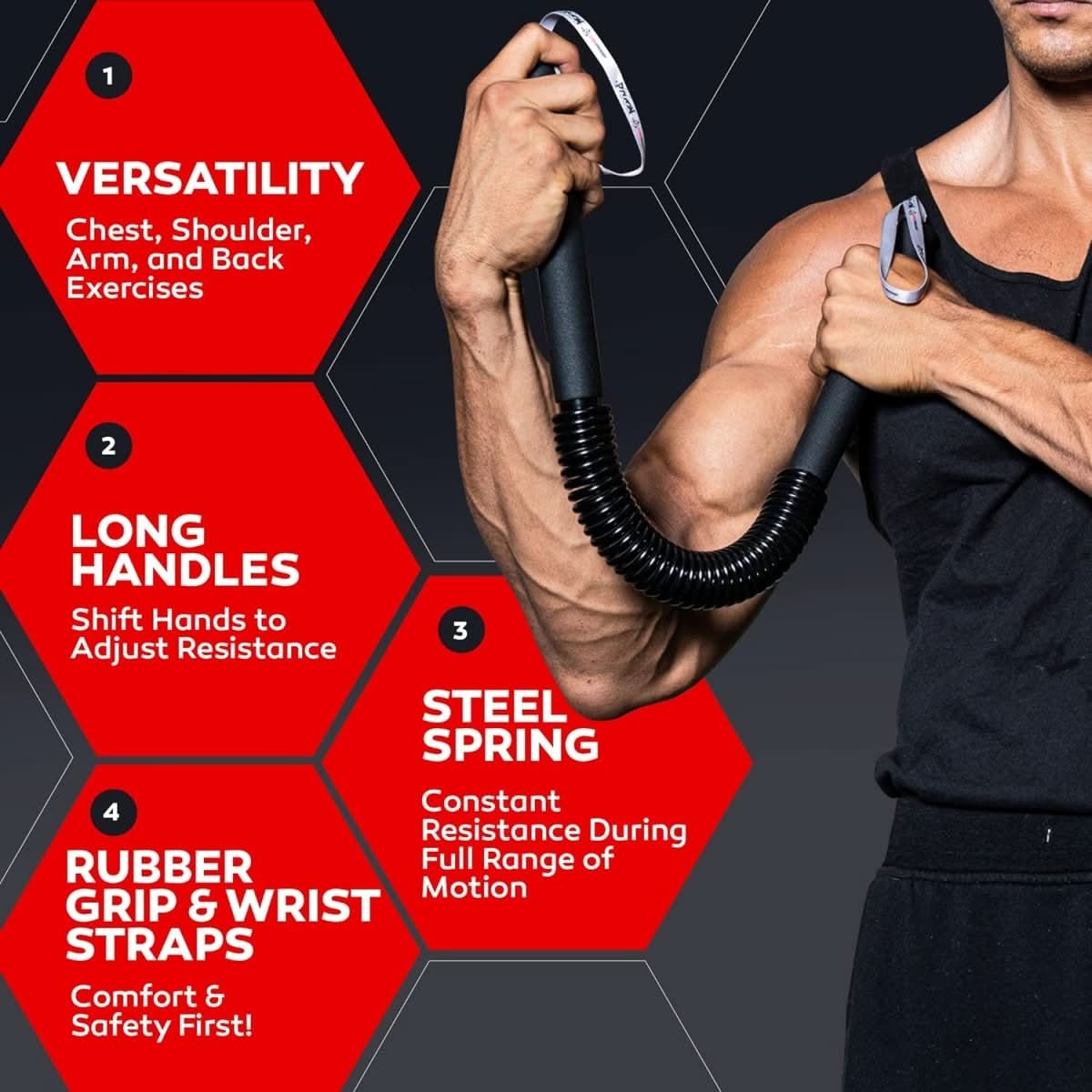 Norvo | Justerbar Overkropp Treningsstang for Målrettet Muskulær Bygging