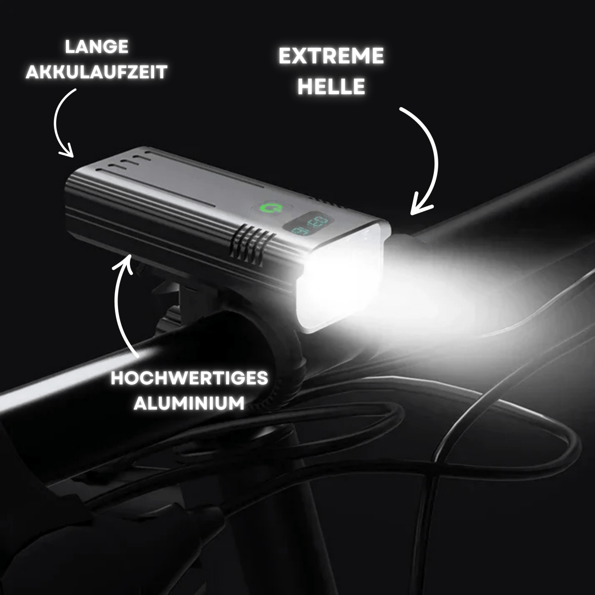 Norvo | LED sykkellys med 5000 lumen for maksimal sikkerhet når du sykler om natten