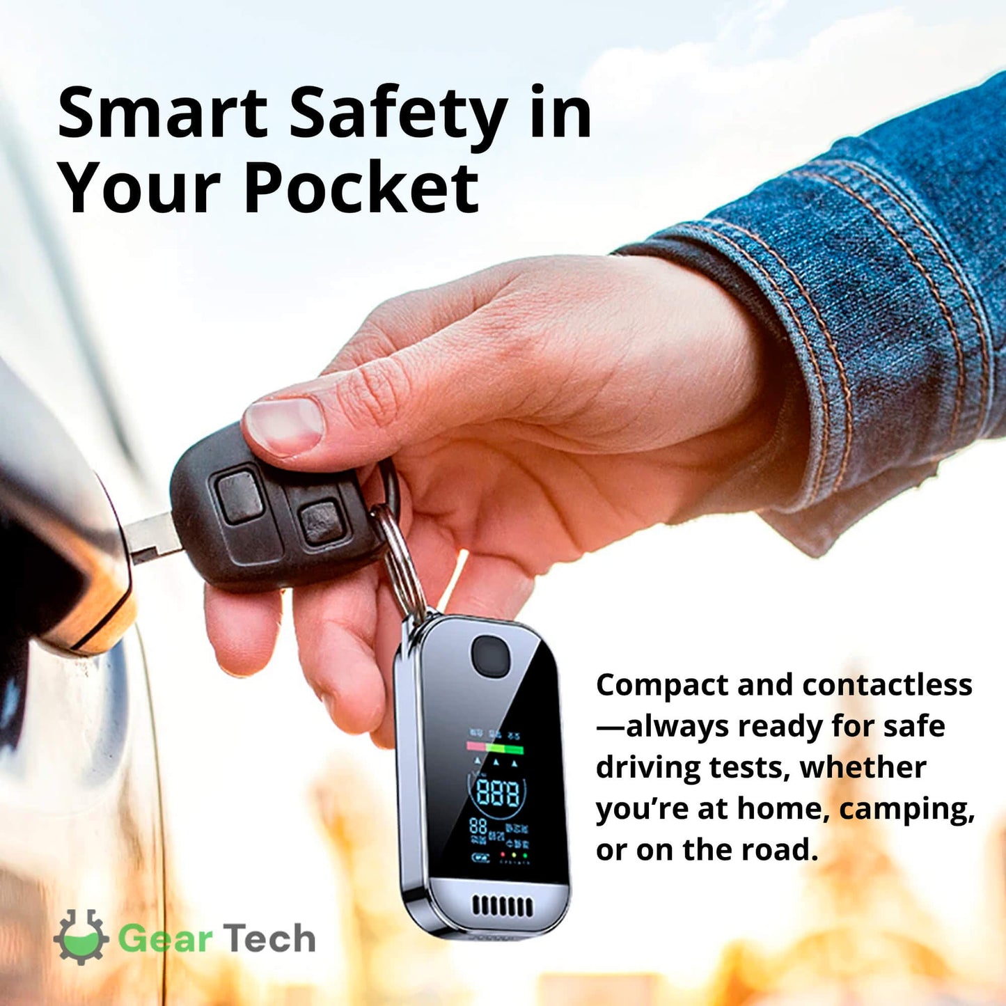Norvo | Profesjonell Alkotester Alkoholmåler | Høy-presisjon, Kontaktløs Design & Ideell for Hjem, Camping eller Sikker Kjøring