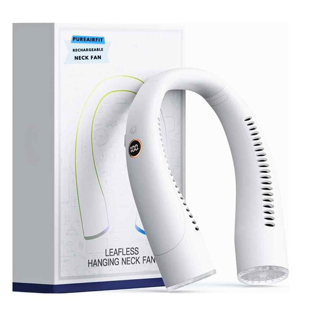 Norvo | Bladeless bærbar nakkevifte med 3 hastigheter stille kjøling 4000 mAh oppladbart