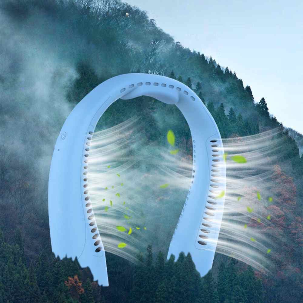 Norvo | Bladeless bærbar nakkevifte med 3 hastigheter stille kjøling 4000 mAh oppladbart