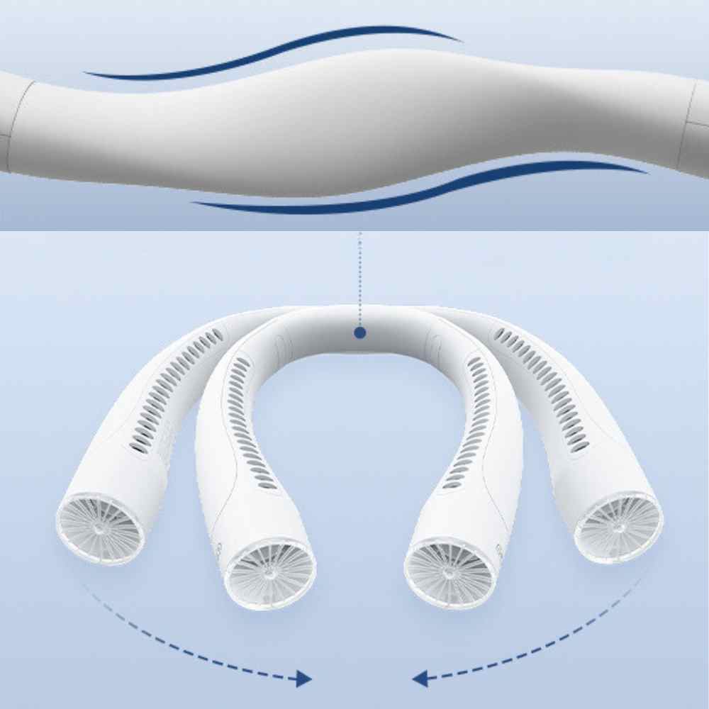 Norvo | Bladeless bærbar nakkevifte med 3 hastigheter stille kjøling 4000 mAh oppladbart