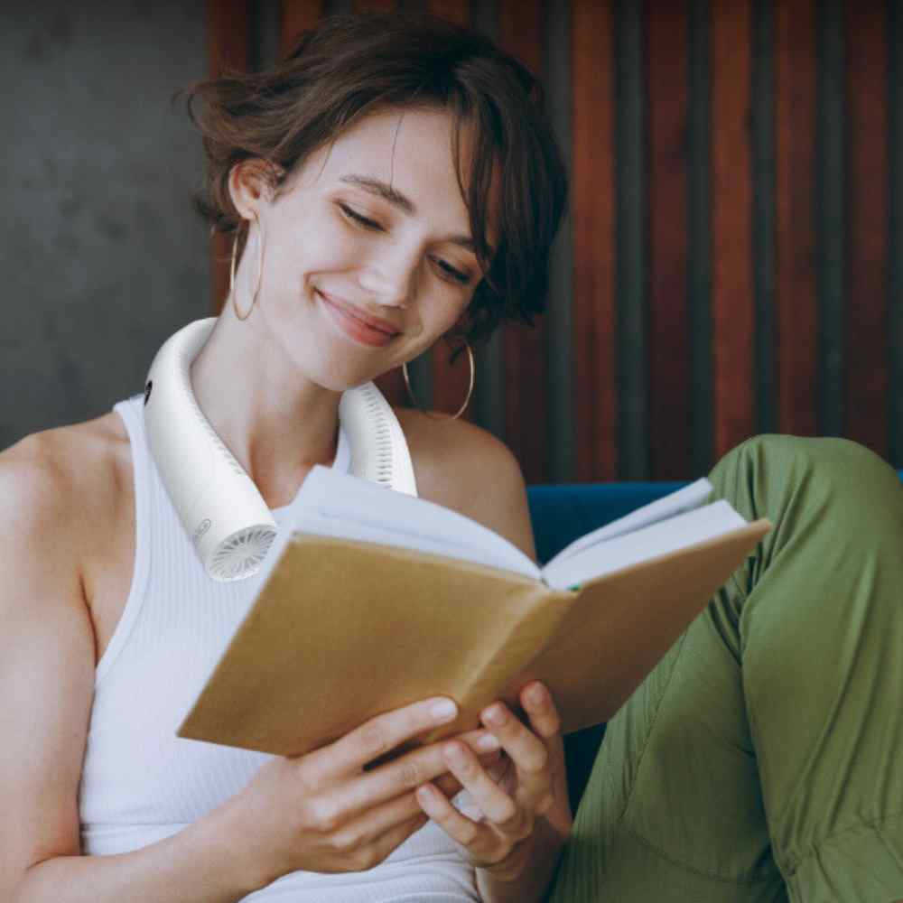 Norvo | Bladeless bærbar nakkevifte med 3 hastigheter stille kjøling 4000 mAh oppladbart