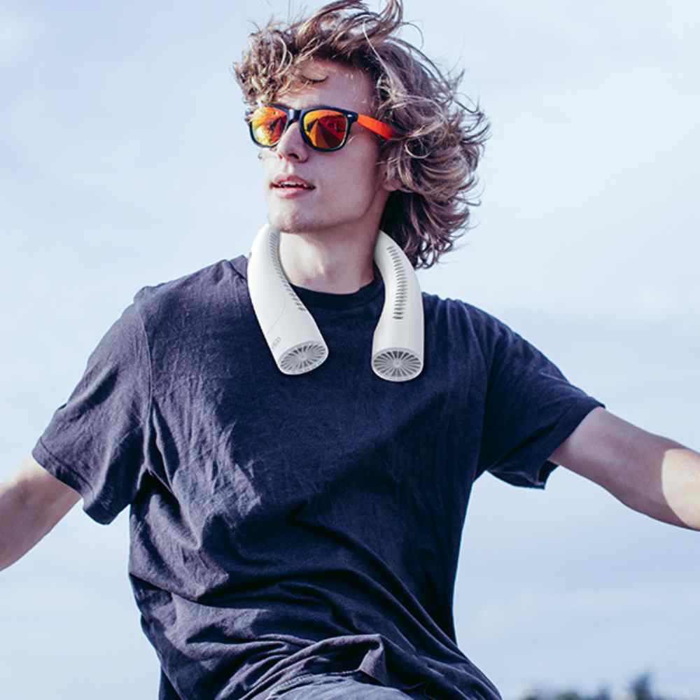 Norvo | Bladeless bærbar nakkevifte med 3 hastigheter stille kjøling 4000 mAh oppladbart