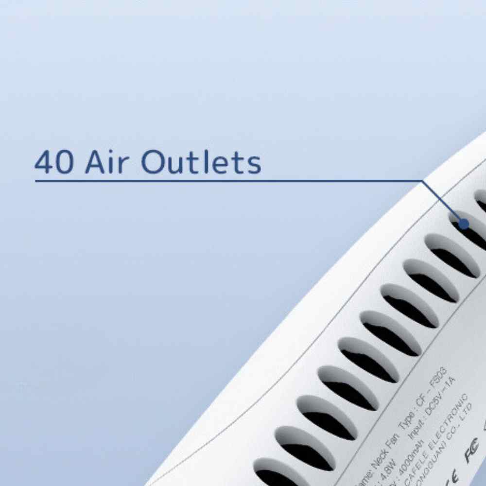 Norvo | Bladeless bærbar nakkevifte med 3 hastigheter stille kjøling 4000 mAh oppladbart