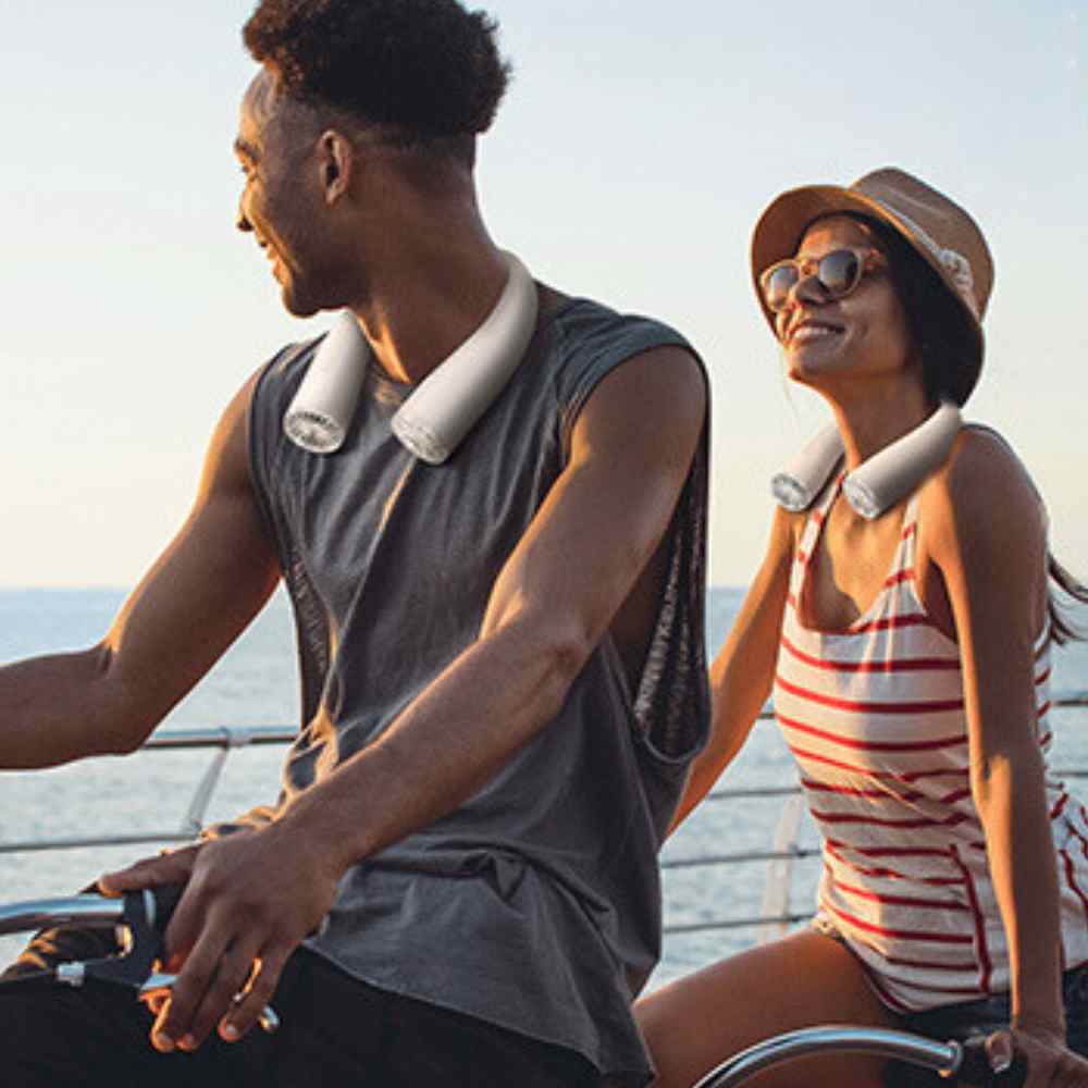 Norvo | Bladeless bærbar nakkevifte med 3 hastigheter stille kjøling 4000 mAh oppladbart