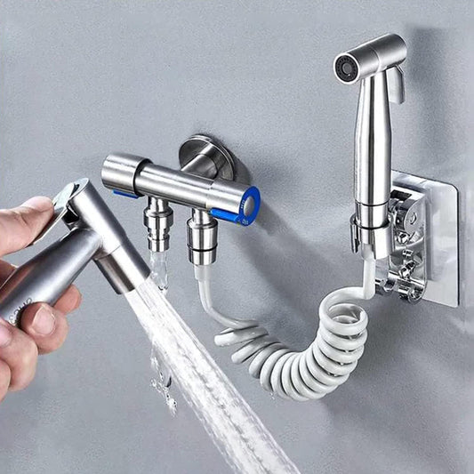 Norvo | PureMist Håndholdt Bidet Sprayer med Justerbart Vannflow – Rustfritt Stål Hygienekit