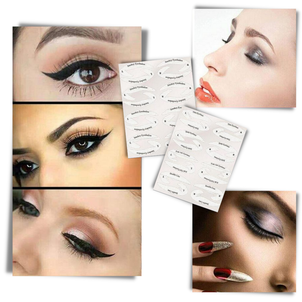 Pakke med raske eyeliner-sjablonger