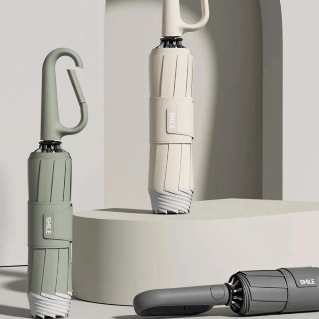 Norvo | Automatisk Kompakt Paraply, Bygget for Sterk Vind