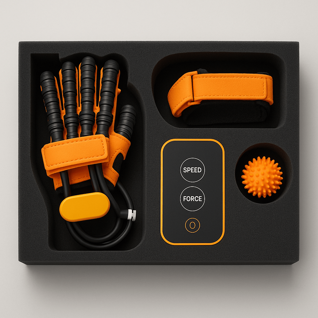 Norvo | Automatisk Håndtrener Hanske for Hjemmerehabilitering & Styrkebygging