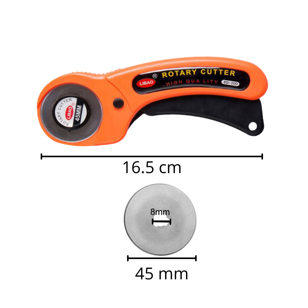 Stoffkutter med fem 45mm blader