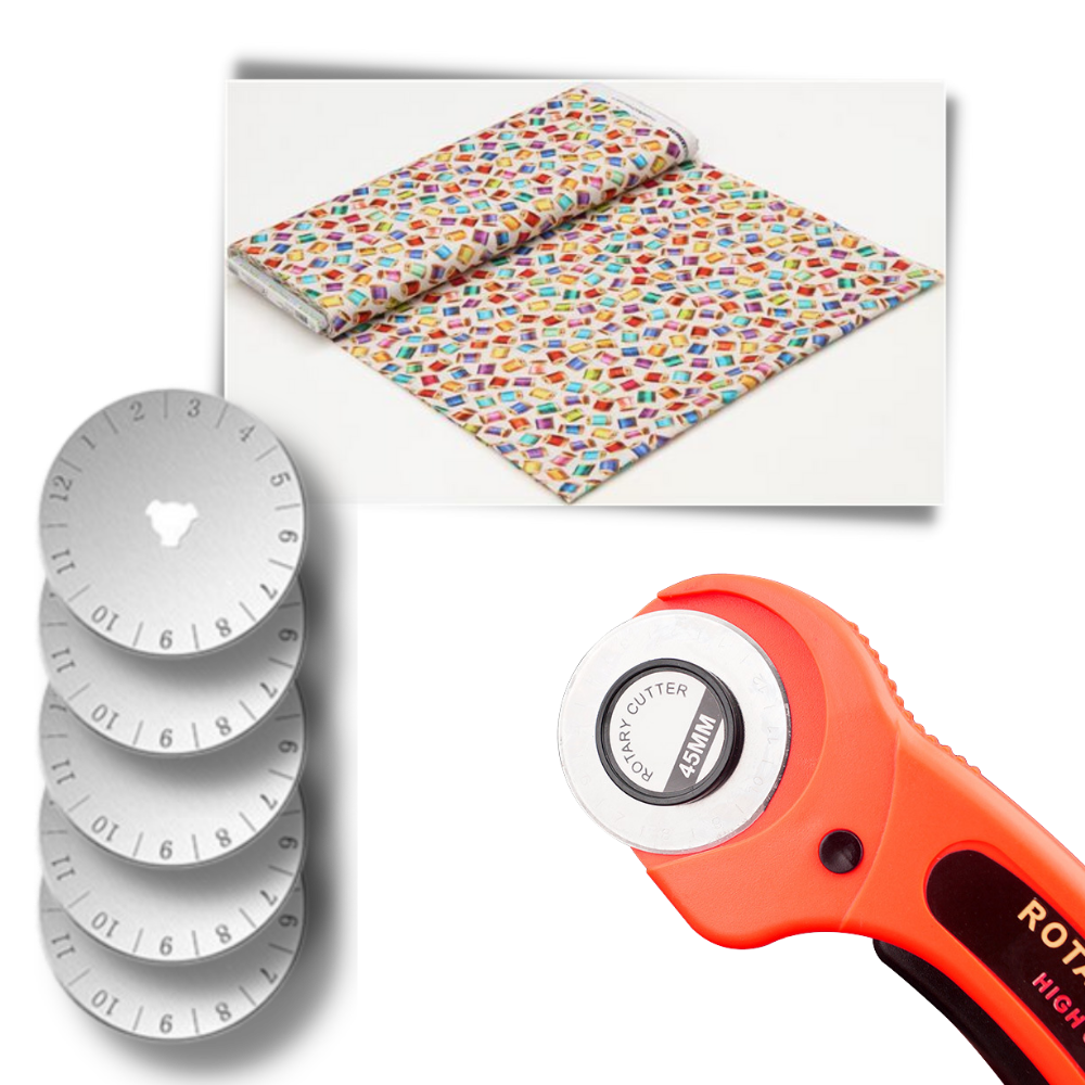 Stoffkutter med fem 45mm blader
