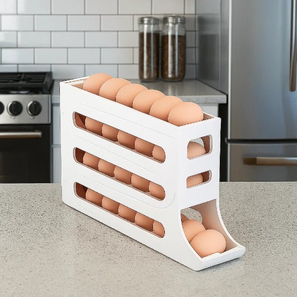 Norvo | Eierlagringsboks med stor kapasitet og rulledesign for 30 egg