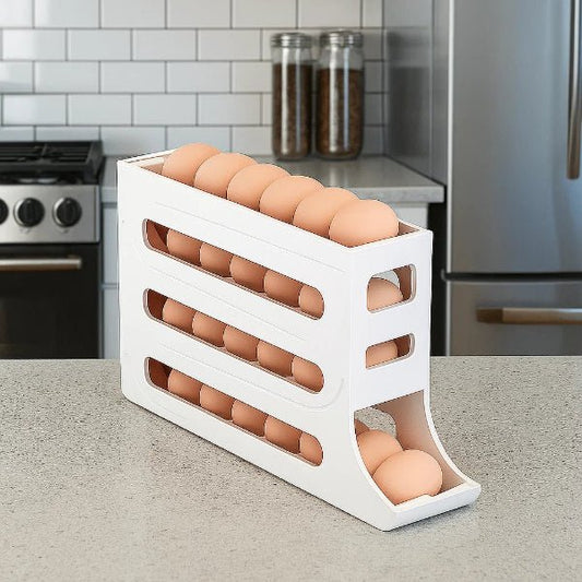 Norvo | Eierlagringsboks med stor kapasitet og rulledesign for 30 egg