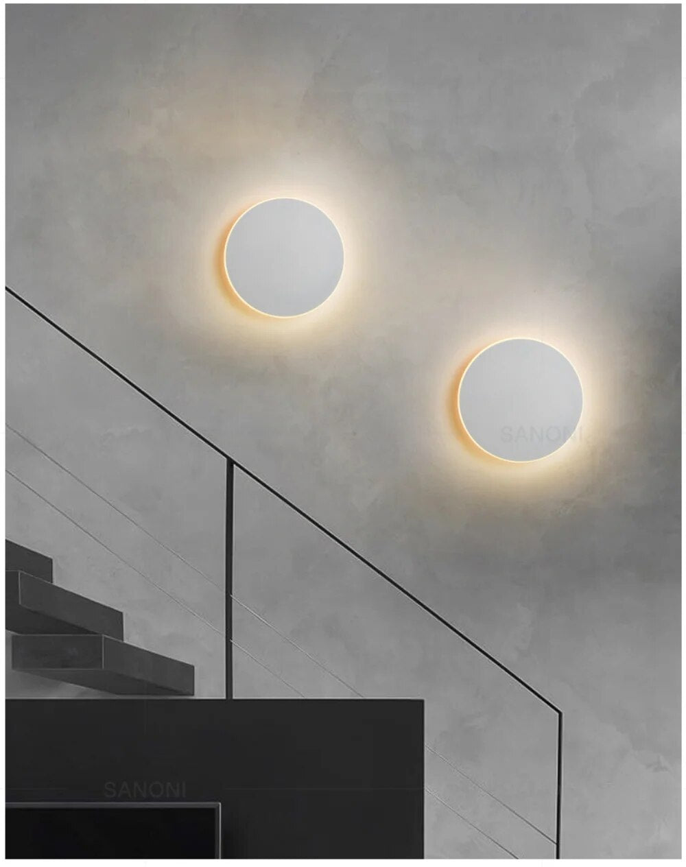 Norvo | Lumeo LED Vegglampe Rund – Dimmers, 20/30 cm – Berøring & Sensor Kontroll