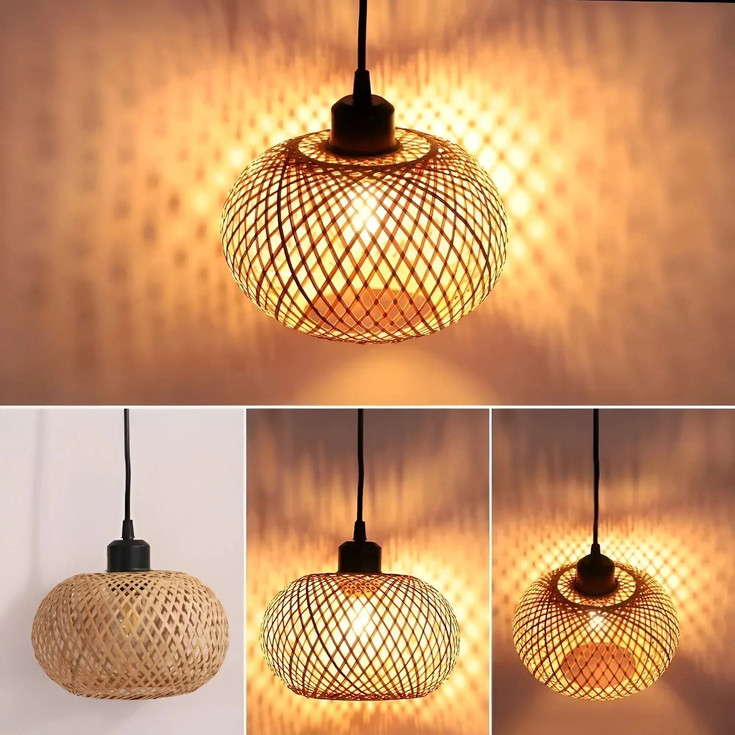 Norvo | Elegant Rattan Pendellampe: Luksusbelysning for ethvert rom