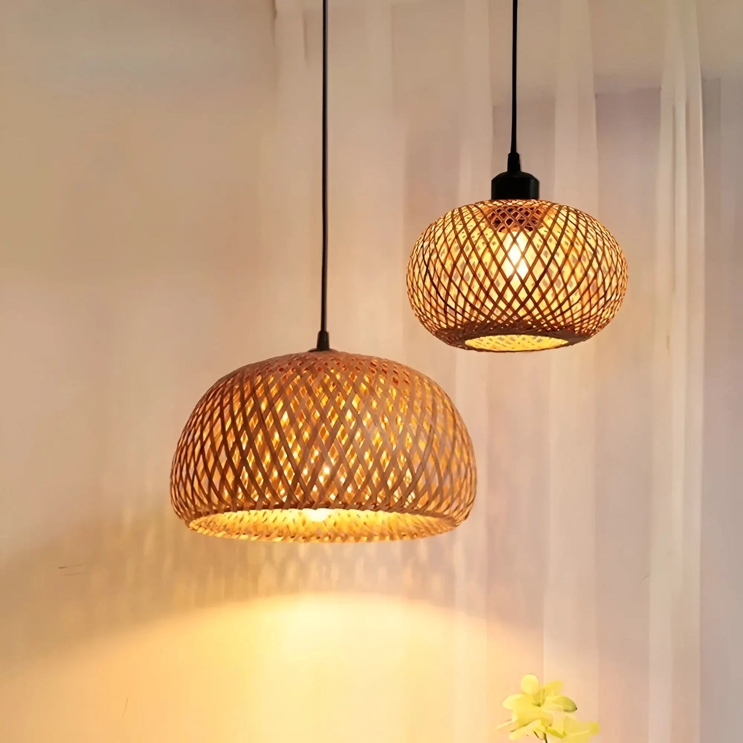 Norvo | Elegant Rattan Pendellampe: Luksusbelysning for ethvert rom